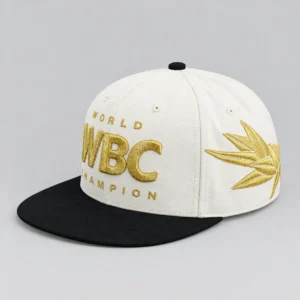 White & Black Gold Detail Trucker Cap